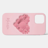 Girly Layered Pink Hearts Case-Mate iPhone Hülle (Rückseite (Horizontal))