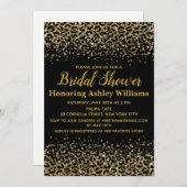 Girly Leopard Black Gold Bridal Dusche Einladung (Vorne/Hinten)