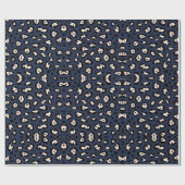 Girly Leopard Druckmuster rot Rosa blau Geschenkpapier (Flach)