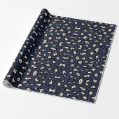 Girly Leopard Druckmuster rot Rosa blau Geschenkpapier (Ungerollt)