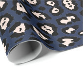 Girly Leopard Druckmuster rot Rosa blau Geschenkpapier (Rolleneckpunkt)