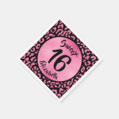 Girly Leopard Geburtstagsparty Serviette (Ecke)
