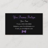 Girly Leopard Print Trendy Lila Ribbon Visitenkarte (Rückseite)