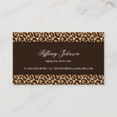Girly Leopard Print Visitenkarte (Rückseite)