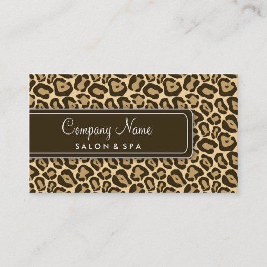 Girly Leopard-Salon-Visitenkarten Visitenkarte (Vorderseite)
