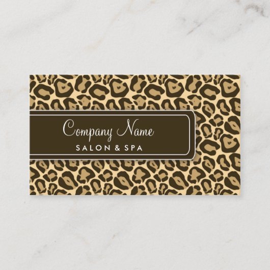 Girly Leopard-Salon-Visitenkarten Visitenkarte (Vorderseite)