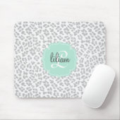 Girly Leopard-Silber und tadelloses grünes Mousepad (Mit Mouse)