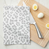 Girly Leopard-Tierdruck-Silber-Chic Küchentuch (Viertel Falte)