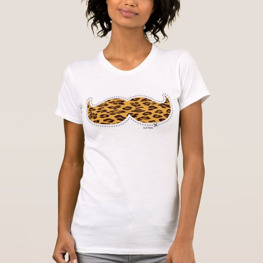 girly Leopardschnurrbart T-Shirt (Vorderseite)