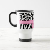 Girly Leopardzebra-Tierdruck und niedlicher rosa Reisebecher (Links)