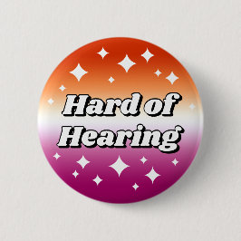 Girly Lesbian Flag Gradient Hard of Hearing Button