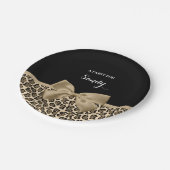 Girly Light Brown Jaguar Niedlich Brown Bow mit Na Pappteller (Schrägansicht)