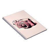 Girly Light Pink Camera Fotografie Personalisiert Notizblock (Rechte Seite)