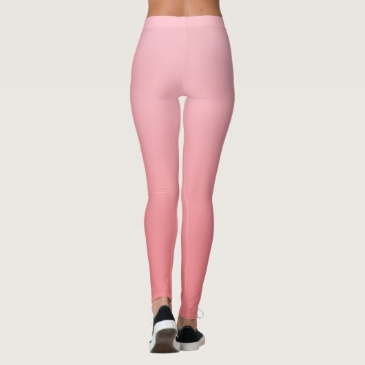 Girly Light Pink Coral Gradient Leggings (Rückseite)