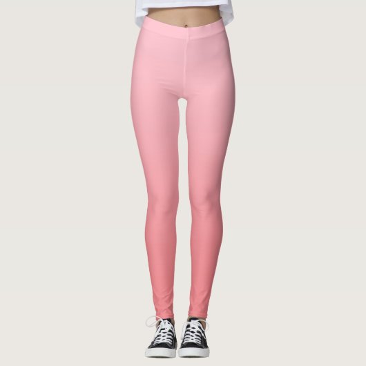 Girly Light Pink Coral Gradient Leggings (Vorderseite)