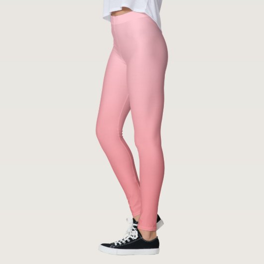 Girly Light Pink Coral Gradient Leggings (Links)
