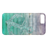 Girly lila Aqua-Anker-u. Holz-nautischblick Case-Mate iPhone Hülle (Rückseite (Horizontal))