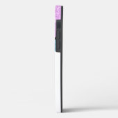 Girly Lila Blue Glitzer Stripe Case-Mate iPhone Hülle (Rückseite / Links)