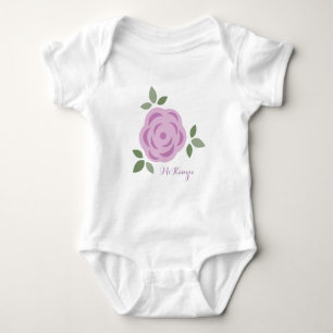 Girly Lila Blume Baby Strampler