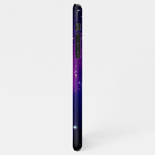 Girly Lila Celestial Foto Monogram iPhone Hülle (Linke Seite)