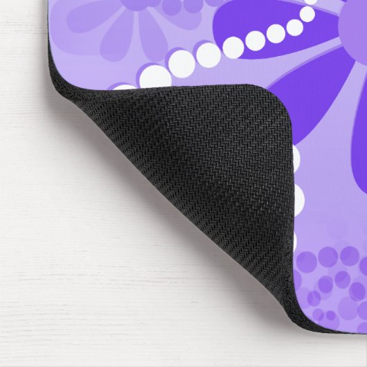 Girly Lila Daisy Retro Blume Muster Mousepad (Ecke)