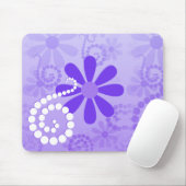 Girly Lila Daisy Retro Blume Muster Mousepad (Mit Mouse)