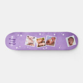 Girly Lila Family Foto Collage Skateboard (Horizontal)