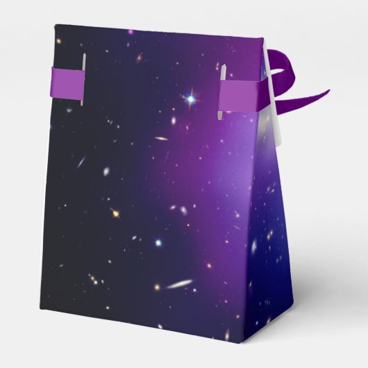 Girly Lila Galaxy Celestial Monogram Geschenkschachtel (Rückseite)