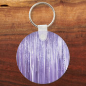 Girly Lila Glam Glitzy Tinsel Stripes Schlüsselanhänger (Rückseite)