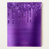 Girly Lila Glitzer Brushed Metal 2024 Planer (Rückseite)