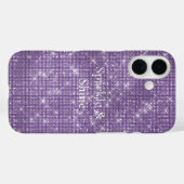 Girly Lila Glitzy Sparkle Case-Mate iPhone Hülle (Rückseite (Horizontal))