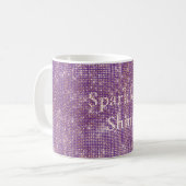 Girly Lila Glitzy Sparkle Kaffeetasse (Vorderseite Links)