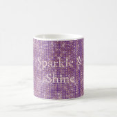 Girly Lila Glitzy Sparkle Kaffeetasse (Mittel)