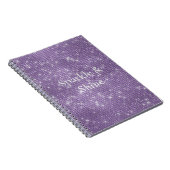Girly Lila Glitzy Sparkle Notizblock (Rechte Seite)