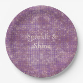 Girly Lila Glitzy Sparkle Pappteller (Vorderseite)