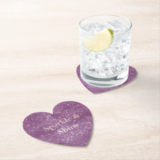 Girly Lila Glitzy Sparkle Untersetzer (Vor Ort)