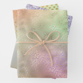 Girly Lila Gold Leopard Glitzer Hearts Geschenkpapier Set (Beispiel)