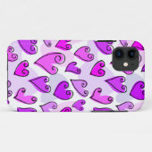 Girly Lila Hearts Niedlich Romantischer Valentinst Case-Mate iPhone Hülle (Rückseite (Horizontal))