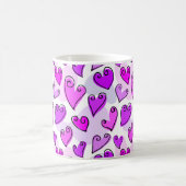 Girly Lila Hearts Niedlich Romantischer Valentinst Kaffeetasse (Mittel)