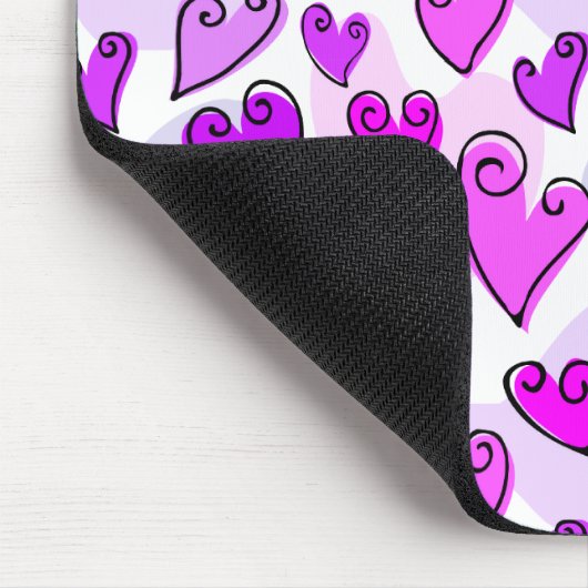 Girly Lila Hearts Niedlich Romantischer Valentinst Mousepad (Ecke)