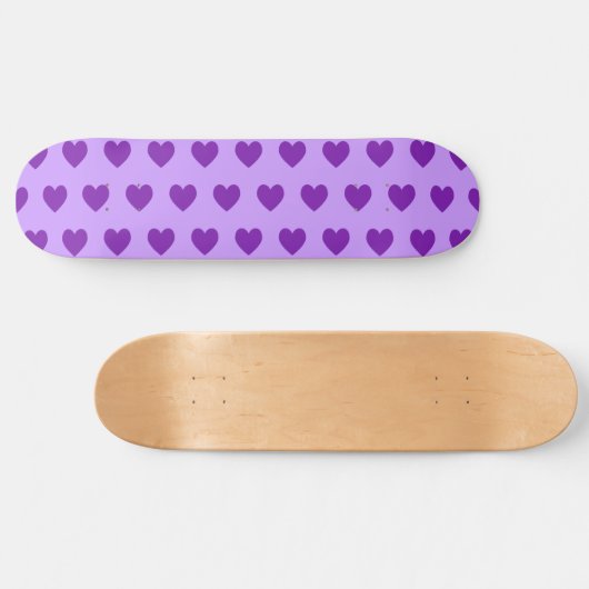 Girly Lila Hearts Pattern Skateboard (Horizontal)