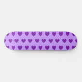 Girly Lila Hearts Pattern Skateboard (Horizontal)