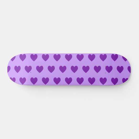 Girly Lila Hearts Pattern Skateboard (Horizontal)