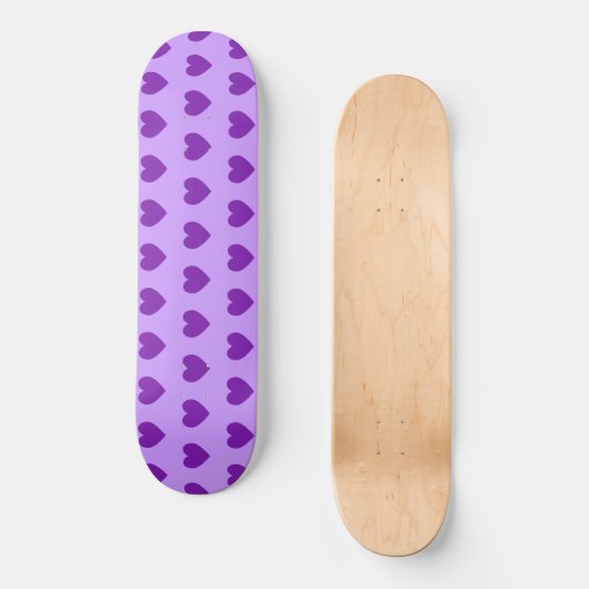 Girly Lila Hearts Pattern Skateboard (Vorderseite)