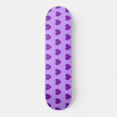 Girly Lila Hearts Pattern Skateboard (Vorderseite)