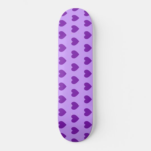 Girly Lila Hearts Pattern Skateboard (Vorderseite)