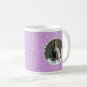 Girly Lila Imitate Funkelnd Zwei Foto Herzinfarkt Kaffeetasse (VorderseiteRechts)