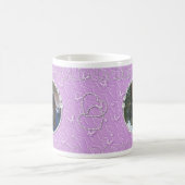 Girly Lila Imitate Funkelnd Zwei Foto Herzinfarkt Kaffeetasse (Mittel)
