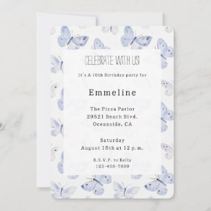 Girly Lila Lavender Butterflies Geburtstag Einladung