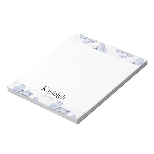 Girly Lila Lavender Butterflies Notizblock (Rotiert)